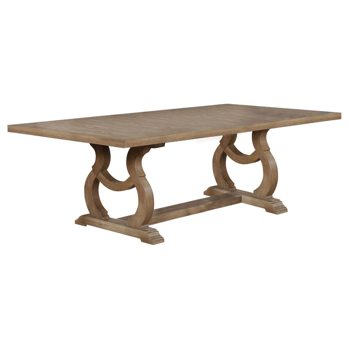 Brockway 104-inch Extension Leaf Dining Table Barley Brown - Walo Furniture 