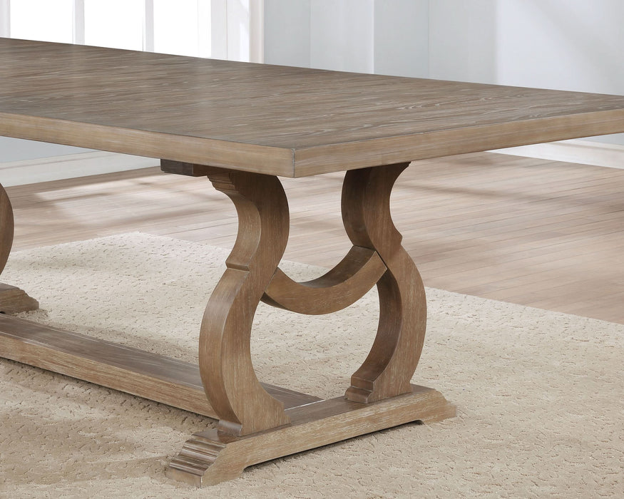 Brockway 104-inch Extension Leaf Dining Table Barley Brown - Walo Furniture 