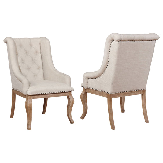 Brockway Upholstered Arm Chair Barley Brown (Set of 2) - Walo Furniture 