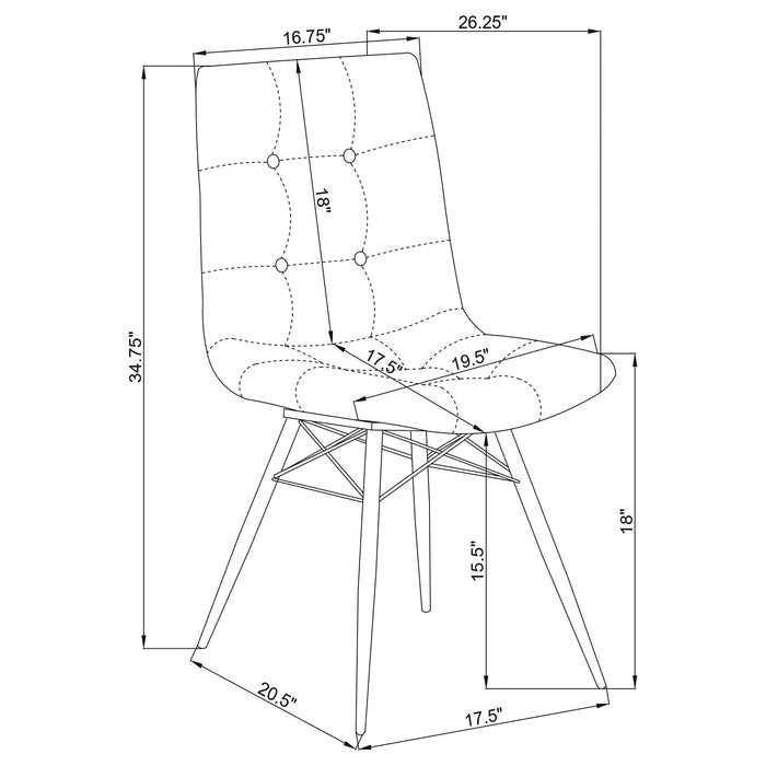 Aiken Upholstered Dining Side Chair Charcoal (Set of 4) - Walo Furniture 