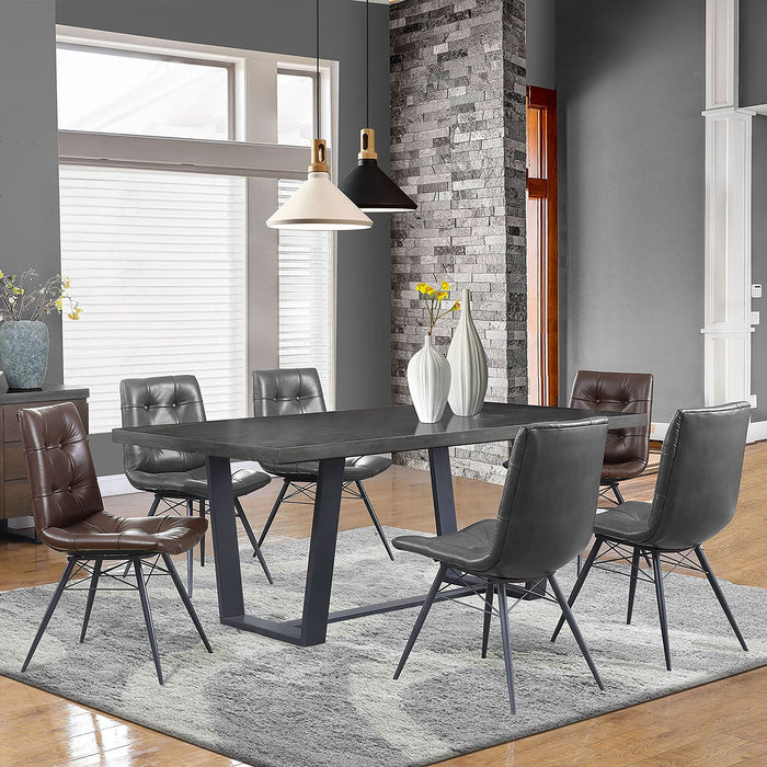 Aiken Upholstered Dining Side Chair Charcoal (Set of 4) - Walo Furniture 