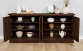 Brockway 4-door Dining Sideboard Buffet Cabinet Antique Java - Walo Furniture 