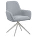 Abby Fabric Upholstered Swivel Dining Arm Chair Light Grey - Walo Furniture 