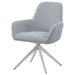 Abby Fabric Upholstered Swivel Dining Arm Chair Light Grey - Walo Furniture 