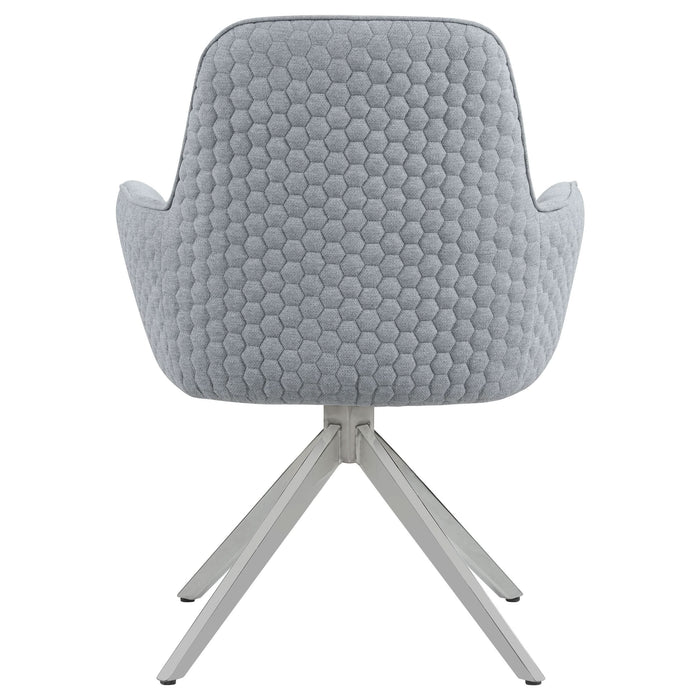 Abby Fabric Upholstered Swivel Dining Arm Chair Light Grey - Walo Furniture 