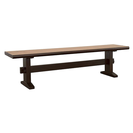 Bexley Wood Dining Bench Natural Honey and Smokey Black - Walo Furniture 