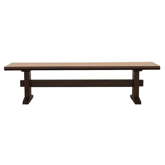 Bexley Wood Dining Bench Natural Honey and Smokey Black - Walo Furniture 