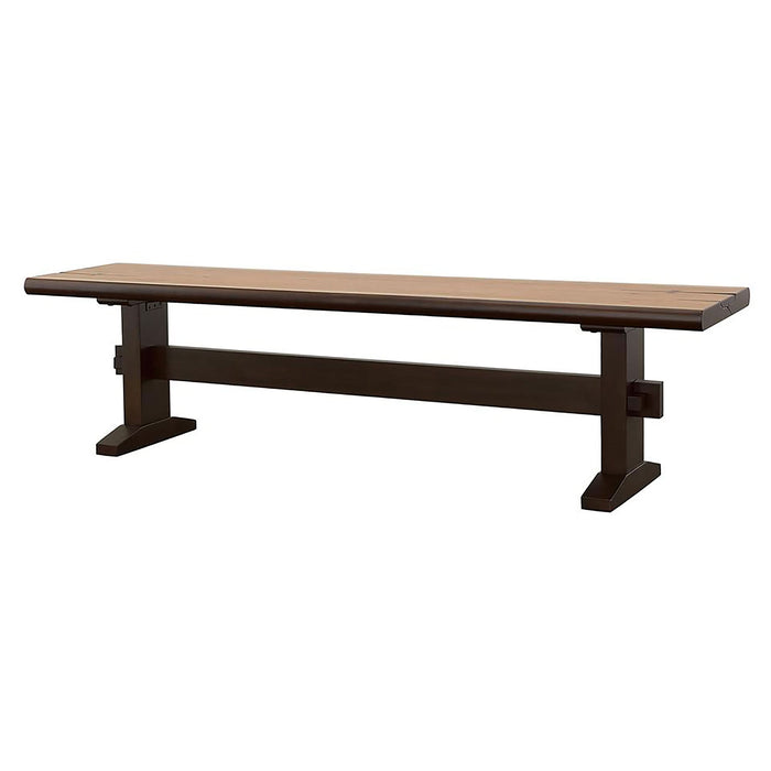 Bexley Wood Dining Bench Natural Honey and Smokey Black - Walo Furniture 