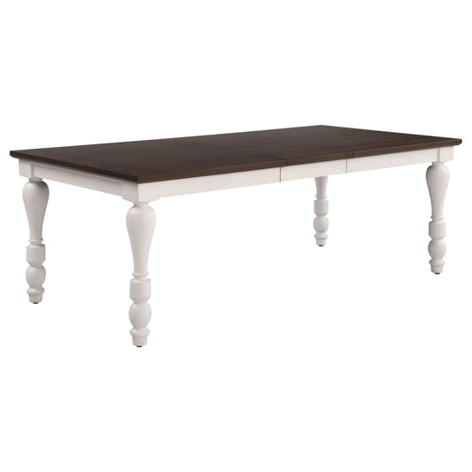 Madelyn 86-inch Extension Leaf Dining Table Coastal White - Walo Furniture 