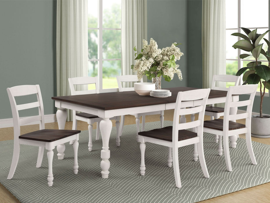 Madelyn 86-inch Extension Leaf Dining Table Coastal White - Walo Furniture 