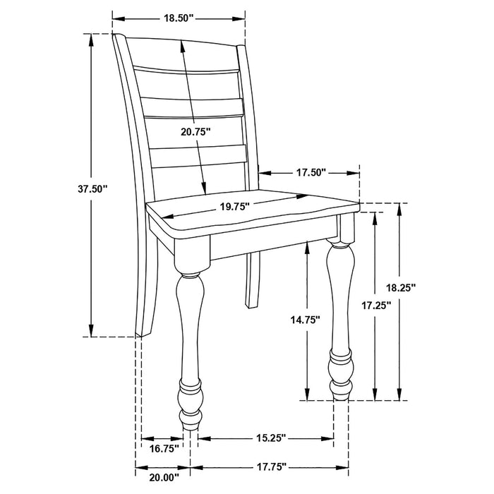 Madelyn Wood Dining Side Chair Coastal White (Set of 2) - Walo Furniture 