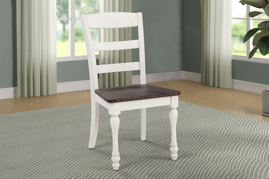 Madelyn Wood Dining Side Chair Coastal White (Set of 2) - Walo Furniture 