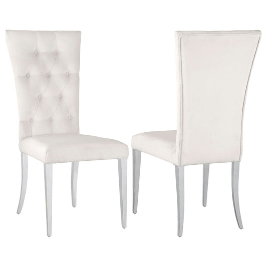 Kerwin Velvet Upholstered Dining Side Chair White (Set of 2)