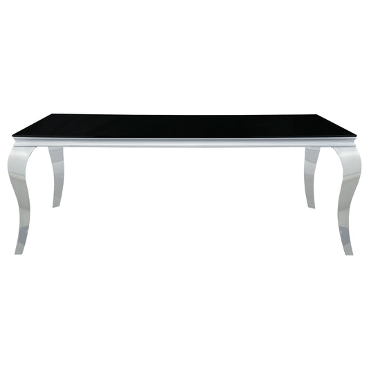 Carone Rectangular 81-inch Glass Top Dining Table Black