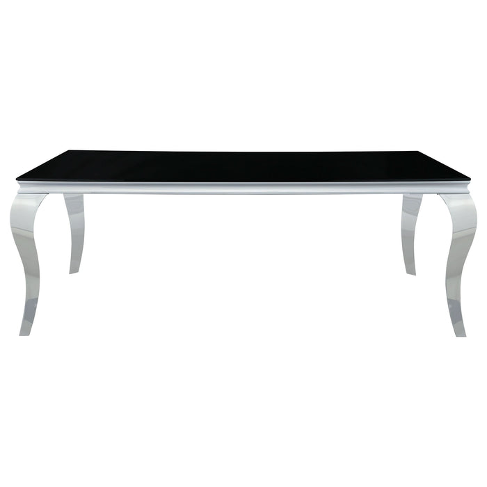 Carone Rectangular 81-inch Glass Top Dining Table Black