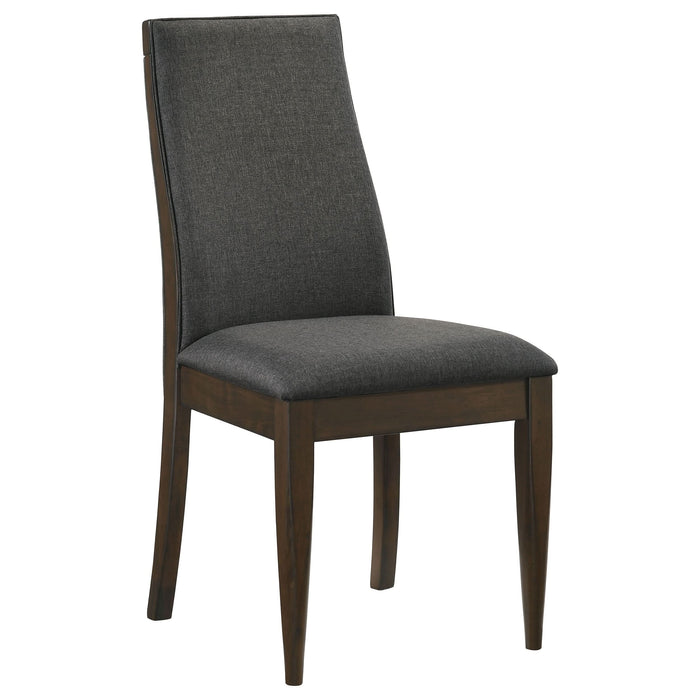 Wes Upholstered Dining Side Chair Dark Walnut (Set of 2)