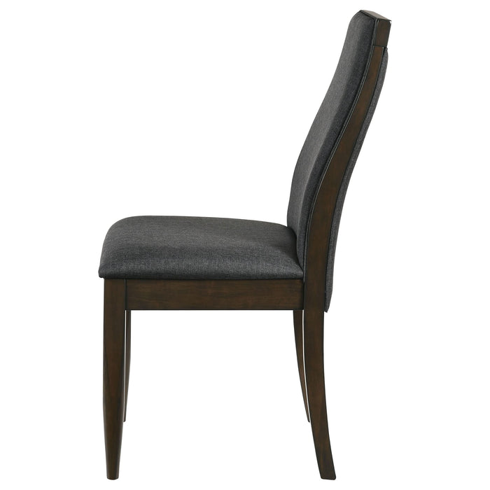 Wes Upholstered Dining Side Chair Dark Walnut (Set of 2)