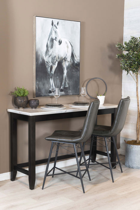 Toby 60-inch Marble Counter Dining Table Rustic Espresso