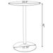 Abiline Round 24-inch Glass Top Bistro Bar Table Chrome - Walo Furniture 