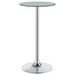 Abiline Round 24-inch Glass Top Bistro Bar Table Chrome - Walo Furniture 