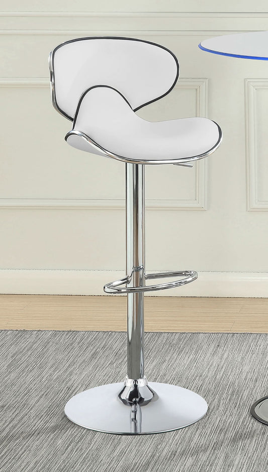 Edenton Upholstered Adjustable Bar Stool White (Set of 2) - Walo Furniture 