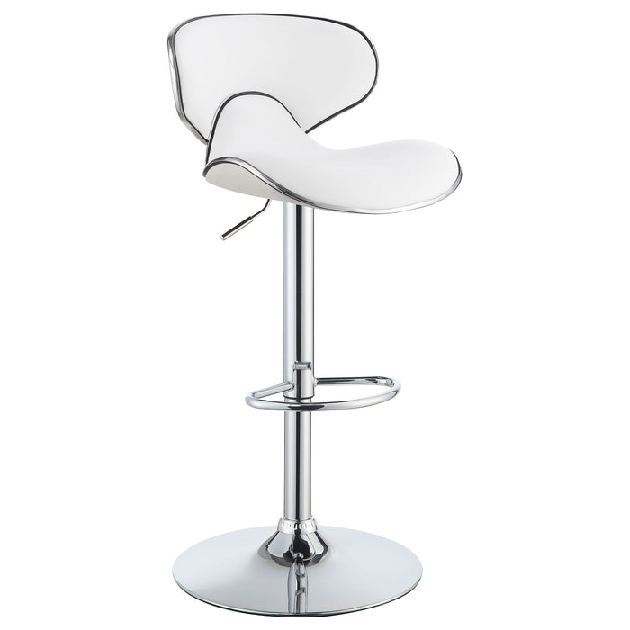 Edenton Upholstered Adjustable Bar Stool White (Set of 2) - Walo Furniture 