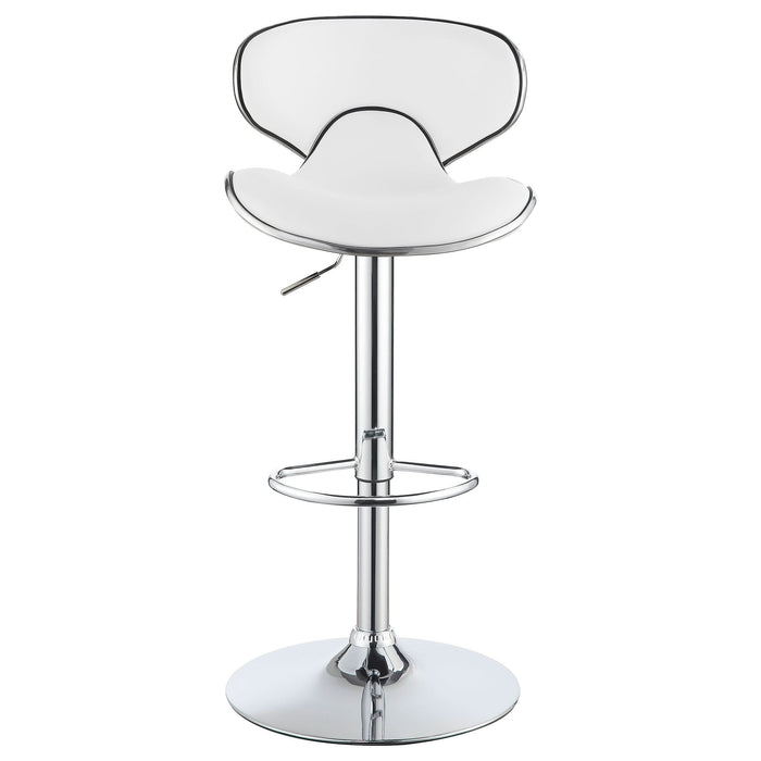 Edenton Upholstered Adjustable Bar Stool White (Set of 2) - Walo Furniture 