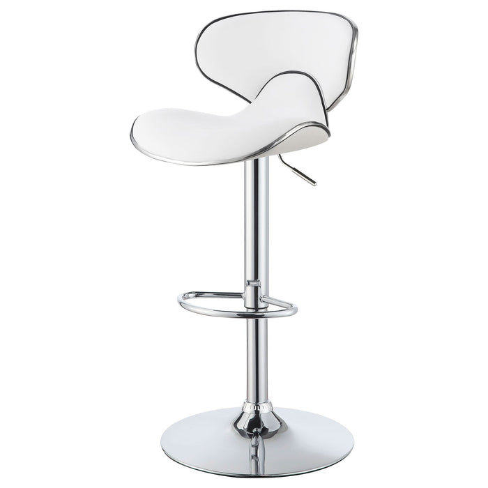 Edenton Upholstered Adjustable Bar Stool White (Set of 2) - Walo Furniture 