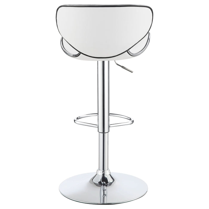 Edenton Upholstered Adjustable Bar Stool White (Set of 2) - Walo Furniture 