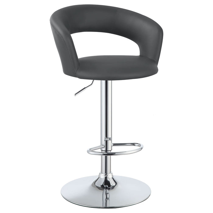 Barraza 29" Adjustable Height Bar Stool Grey and Chrome - Walo Furniture 