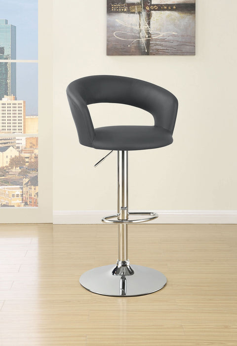 Barraza 29" Adjustable Height Bar Stool Grey and Chrome - Walo Furniture 