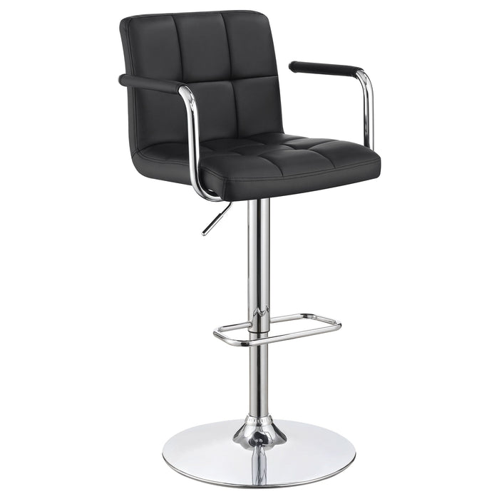 Palomar Adjustable Height Bar Stool Black and Chrome - Walo Furniture 