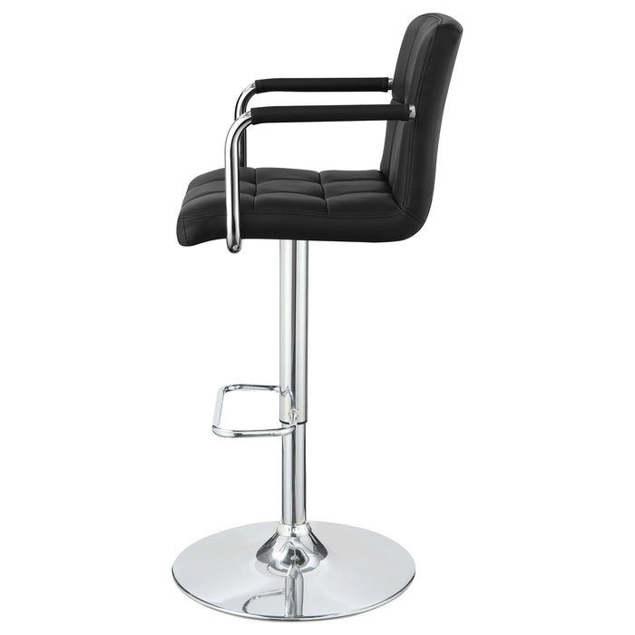 Palomar Adjustable Height Bar Stool Black and Chrome - Walo Furniture 