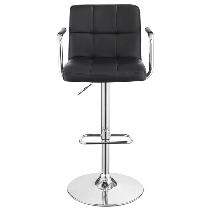 Palomar Adjustable Height Bar Stool Black and Chrome - Walo Furniture 