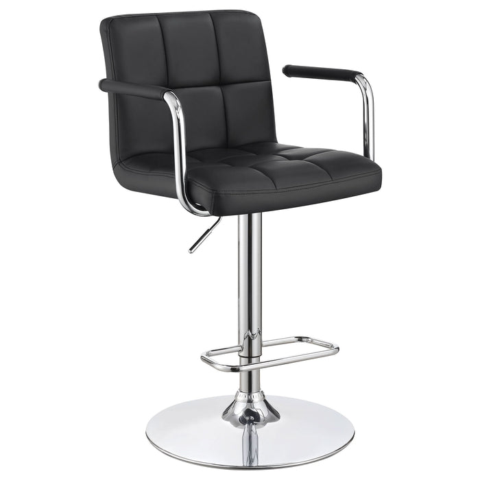 Palomar Adjustable Height Bar Stool Black and Chrome - Walo Furniture 