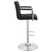 Palomar Adjustable Height Bar Stool Black and Chrome - Walo Furniture 