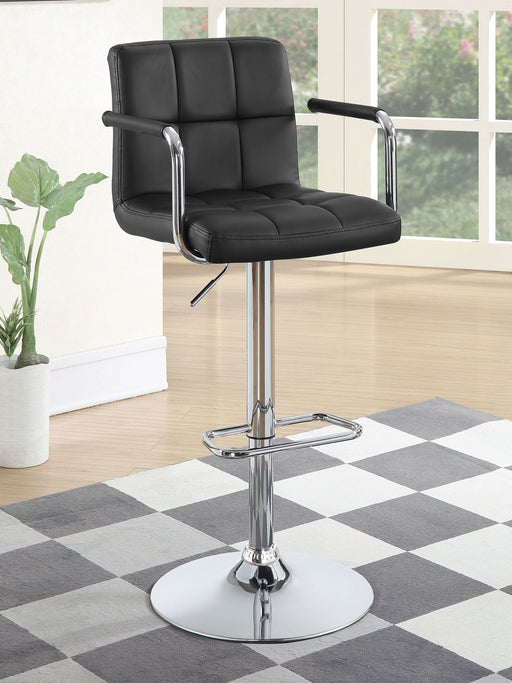 Palomar Adjustable Height Bar Stool Black and Chrome - Walo Furniture 