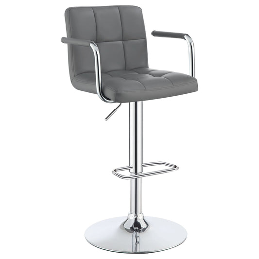 Palomar Adjustable Height Bar Stool Grey and Chrome - Walo Furniture 