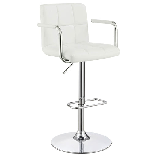 Palomar Adjustable Height Bar Stool White and Chrome - Walo Furniture 