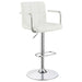 Palomar Adjustable Height Bar Stool White and Chrome - Walo Furniture 