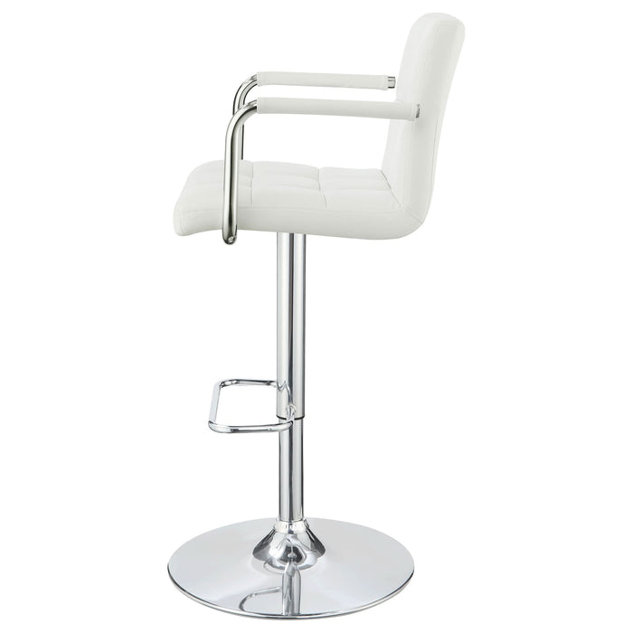 Palomar Adjustable Height Bar Stool White and Chrome - Walo Furniture 