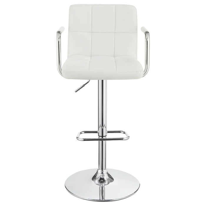 Palomar Adjustable Height Bar Stool White and Chrome - Walo Furniture 