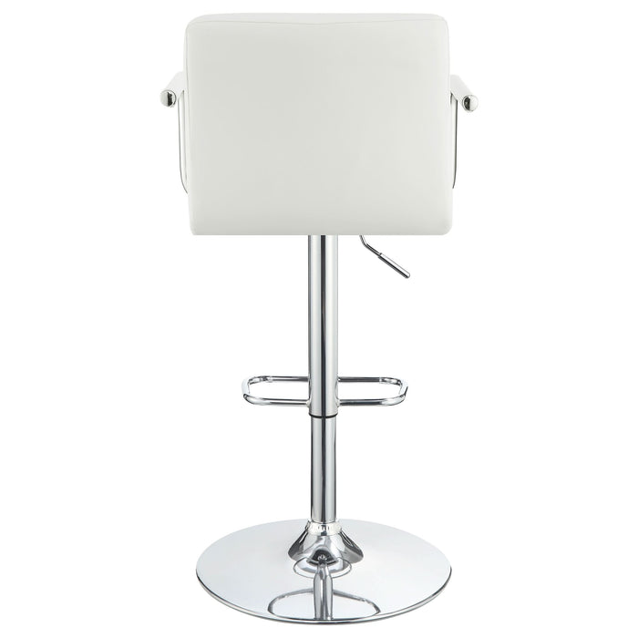 Palomar Adjustable Height Bar Stool White and Chrome - Walo Furniture 