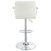 Palomar Adjustable Height Bar Stool White and Chrome - Walo Furniture 