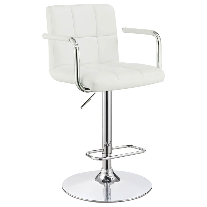 Palomar Adjustable Height Bar Stool White and Chrome - Walo Furniture 