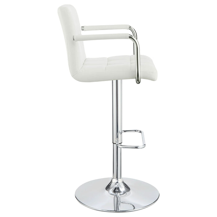 Palomar Adjustable Height Bar Stool White and Chrome - Walo Furniture 