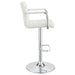 Palomar Adjustable Height Bar Stool White and Chrome - Walo Furniture 