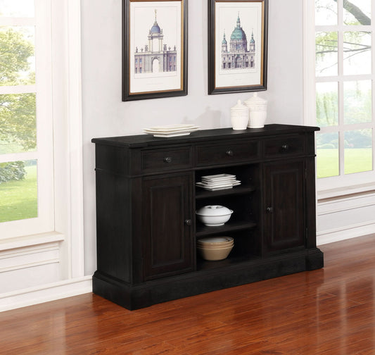 Phelps 2-door Sideboard Buffet Cabinet Distressed Noir - Walo Furniture 