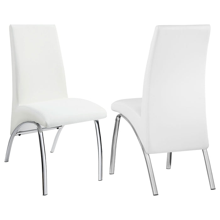 Bishop Upholstered Dining Side Chair White (Set of 2) - Walo Furniture 