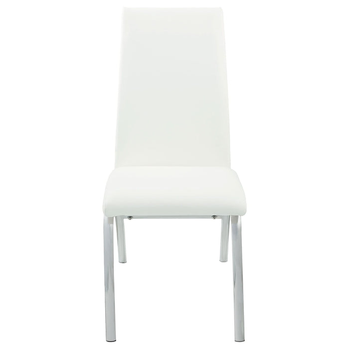 Bishop Upholstered Dining Side Chair White (Set of 2) - Walo Furniture 